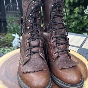 Rhino Boots Brown Leather Men's 6 1/2 lace up